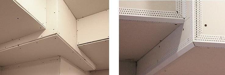When installing drywall on the ceiling details, ensure that you are implementing the correct drywall setback required for that bead. When installing drywall on the ceiling details, ensure that you are implementing the correct drywall setback required for that bead.