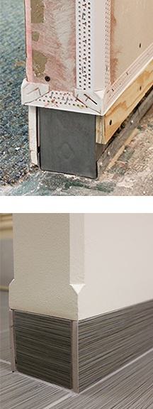 Implement flush baseboards in commercial applications with Trim-Tex L Bead. Implement flush baseboards in commercial applications with Trim-Tex L Bead.