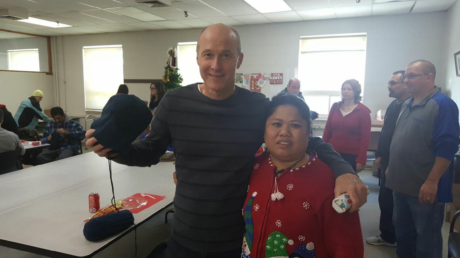 To keep the clients at Shore warm, Trim-Tex employees delivered hats, gloves and scarves at their holiday party. To keep the clients at Shore warm, Trim-Tex employees delivered hats, gloves and scarves at their holiday party.