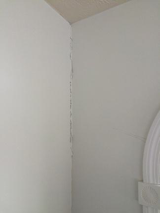 Behind the ugly, loose material was Trim-Tex Magic Corner, which absorbed the movement and saved the drywall company from having to make extensive repairs. Behind the ugly, loose material was Trim-Tex Magic Corner, which absorbed the movement and saved the drywall company from having to make extensive repairs.