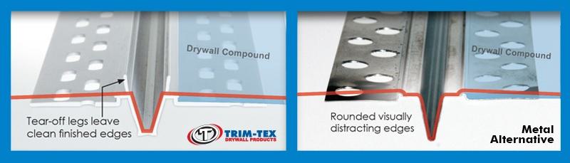 Vinyl expansion beads leave clean finished edges in comparison to metal expansion beads. Vinyl expansion beads leave clean finished edges in comparison to metal expansion beads.