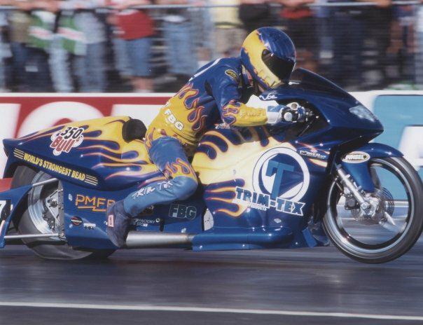 Trim-Tex owner Joe Koenig set the Pro Stock Motorcycle record in 2002. Trim-Tex owner Joe Koenig set the Pro Stock Motorcycle record in 2002.