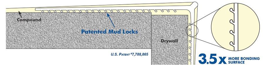 Trim-Tex Mud Set Beads feature Mud Lock Technology, with tiny mud grips on the underside of the mud legs that increase the friction between the mud compound and the wall. Trim-Tex Mud Set Beads feature Mud Lock Technology, with tiny mud grips on the underside of the mud legs that increase the friction between the mud compound and the wall.