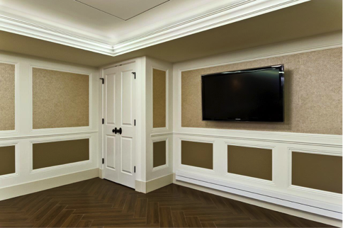 Integrrating wainscoting into a basement space is an easy way to make the area feel luxurious. Integrrating wainscoting into a basement space is an easy way to make the area feel luxurious.