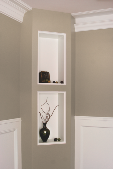 Vinyl corner bead is an ideal choice for creating built-ins because the bead easily bends to fit any shape. Vinyl corner bead is an ideal choice for creating built-ins because the bead easily bends to fit any shape.
