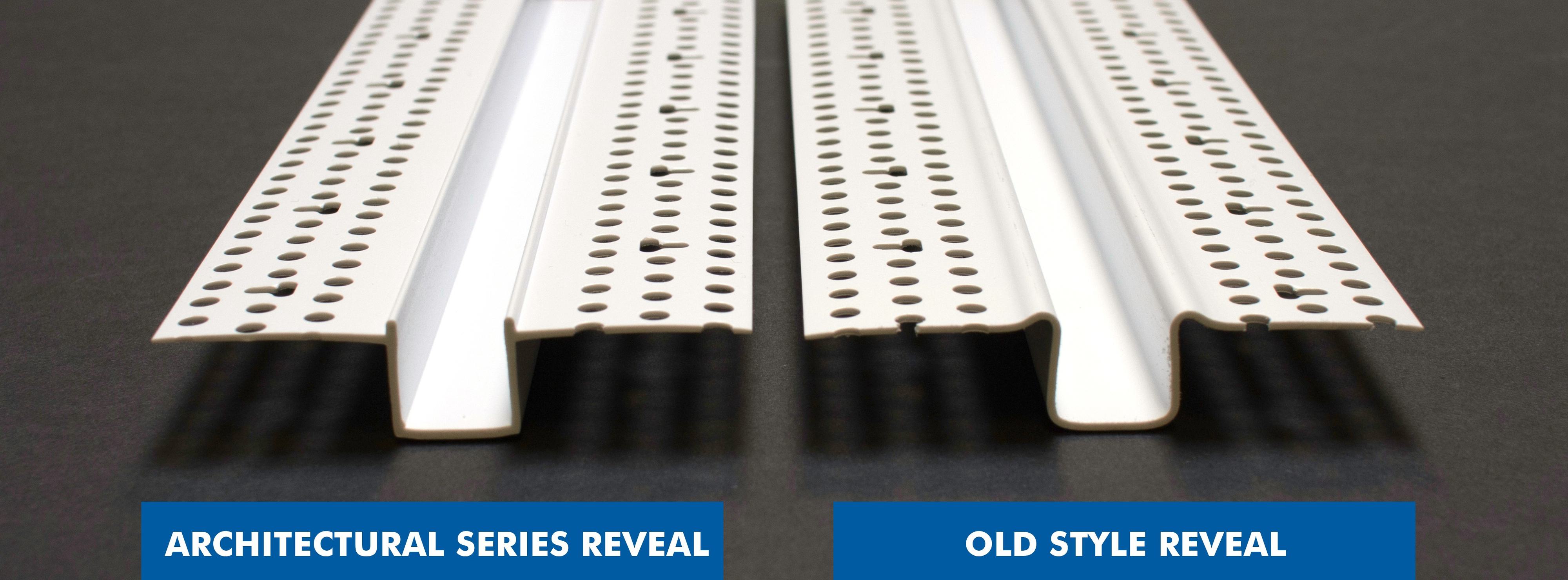 Trim-Tex introduces the Architectural Series Reveal, featuring a sharp mud bump for a clean finished edge. Trim-Tex introduces the Architectural Series Reveal, featuring a sharp mud bump for a clean finished edge.
