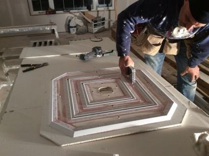 Frank "Mudslingr" Kobetich, a drywall artist from Thunder Bay, Ontario creating art with Trim-Tex. Frank "Mudslingr" Kobetich, a drywall artist from Thunder Bay, Ontario creating art with Trim-Tex.